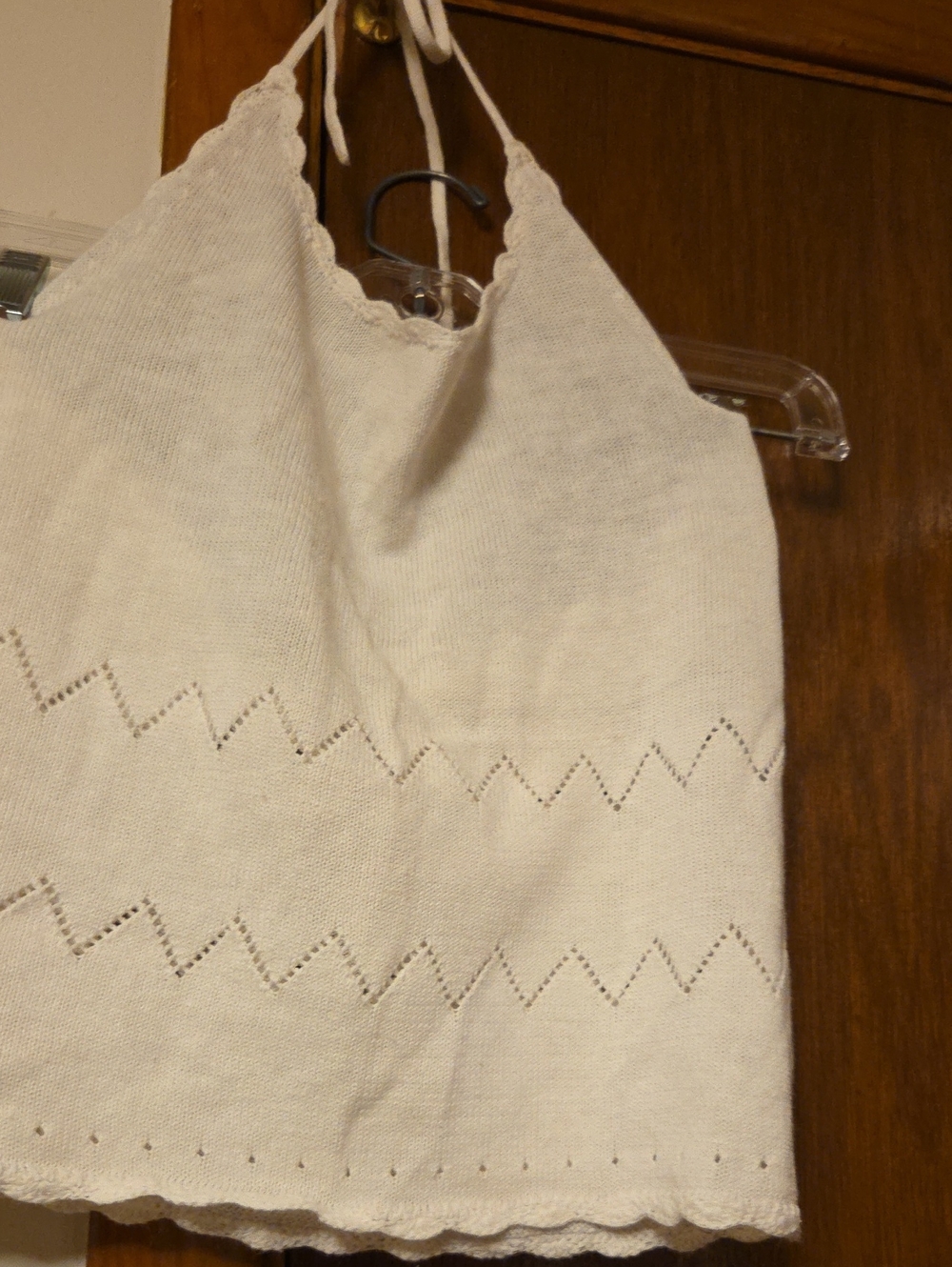 JUNIORS   DKNY White Knit Halter Off-the-Shoulder Sweater Tank